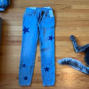 DL1961 Florence Cropped Star instasculpt jeans size 25